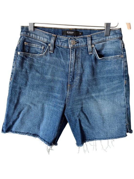 Hudson Pants - Hudson Hana High-Rise Distressed Denim Shorts Size 28 Blue Frayed Hem Casual